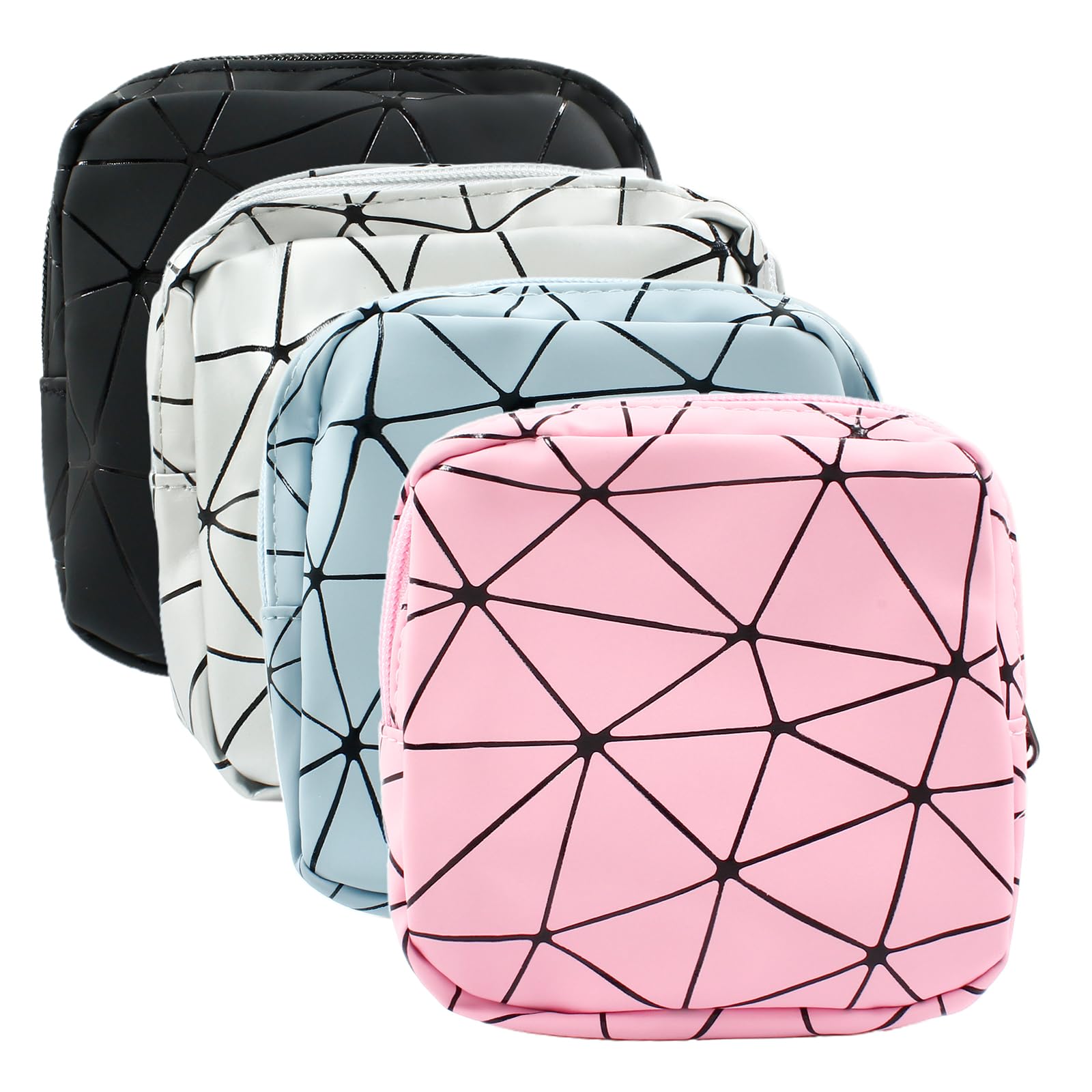 Uenhoy 4 Pcs Sanitary Napkin Storage Bags with Zipper, Portable Waterproof Menstrual Cup